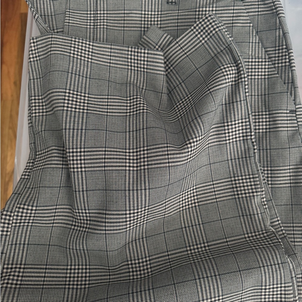 GAP Black and White Plaid Wide Leg Pants